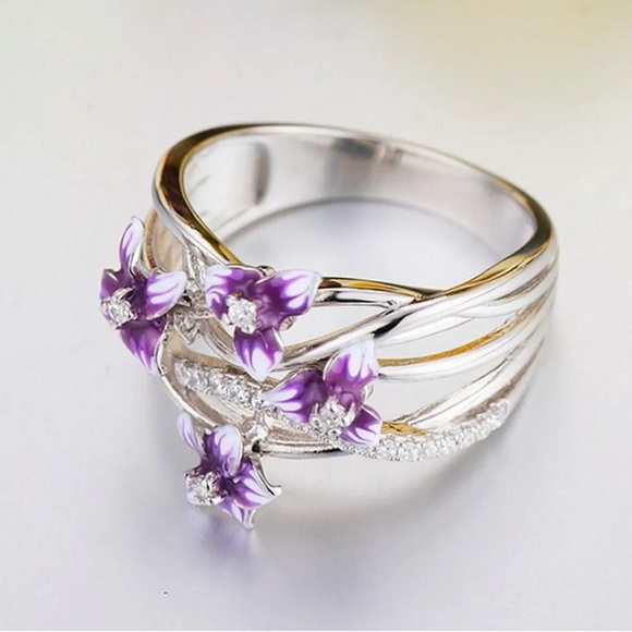 Charm 925 Silver ring Wedding White Sapphire - Picture 3 of 3